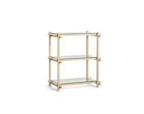 Policový systém Woody Column Low, clear glass