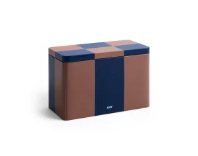 Úložný box Tin Container Medium, brown and midnight blue