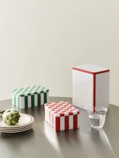 Úložný box Tin Container Small, red and off-white