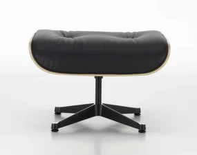 Ottoman Eames Lounge Santos Palisander, Leather Premium F66 nero