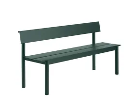 Lavice Linear Steel Bench s opěrkou 170 cm, dark green