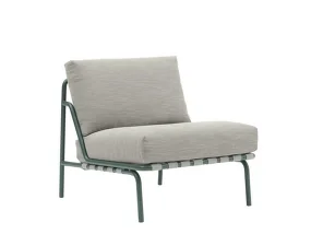 Křeslo Settle Lounge Chair bez područek, Ribbed Weave 2/dark green