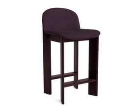 Barová židle Chisel 35 H65, dark bordeaux lacquered beech / Turf burgundy