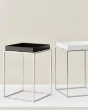 Stolek Tray Table 30x30 High, chocolate high gloss / silicone coated steel