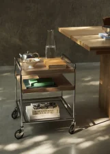Servírovací vozík Alima NDS2, chrome / oak
