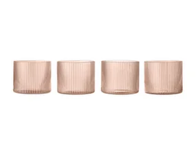 Sklenice Ripple Low set 4ks, blush