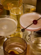 Skleničky Ripple Champagne Saucer set 2ks, blush