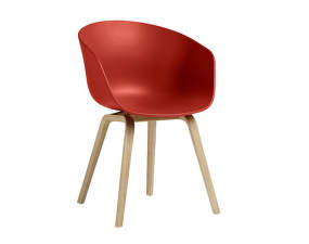 Židle AAC 22 Lacquered Oak Veneer, warm red