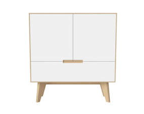 Komoda New Mood, white laminate/white oiled oak