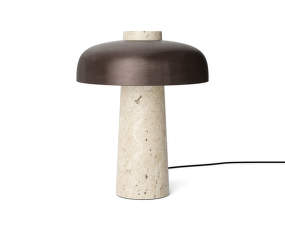 Stolní lampa Reverse, travertine / bronzed brass