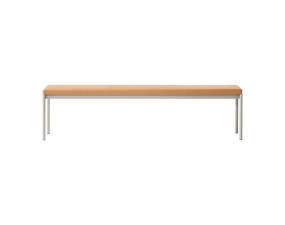 Lavice Mies Bench L180, light grey/natural leather
