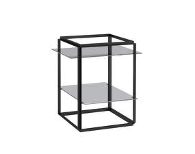 Policová sestava Florence Shelf Small, iron black frame / smoked glass shelves