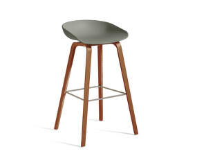 Barová stolička AAS 32 High Lacquered Walnut Veneer, dusty green