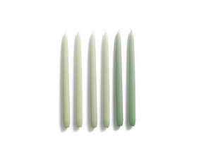 Sada svíček Candle Conical, greenish 6 ks