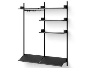 Policová sestava Wardrobe Shelf 3, black ash/black