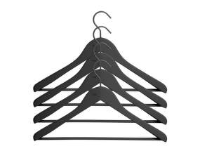 Ramínka Soft Coat Hanger Wide Black w. Bar, set 4ks