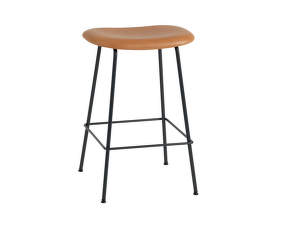 Barová stolička Fiber Stool 65cm, tube base, cognac leather