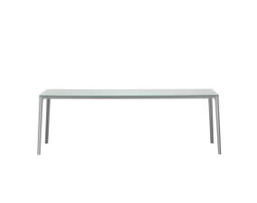 Jídelní stůl Plate 100x220, light grey glass table top/grey base