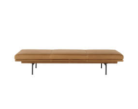 Lavice Outline Daybed, cognac leather/black base
