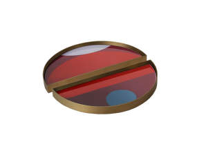 Tác Glass Valet Tray Round, garnet curve