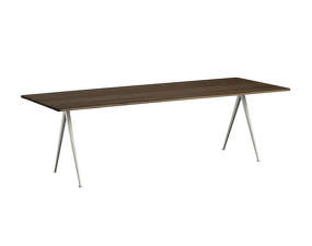 Jídelní stůl Pyramid Table 02, 250 x 85 x 74 cm, beige powder coated steel / smoked solid oak