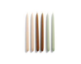 Sada svíček Candle Conical, peach, caramel, mint 6 ks