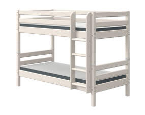 Dětská patrová postel Classic, rovný žebřík, white washed