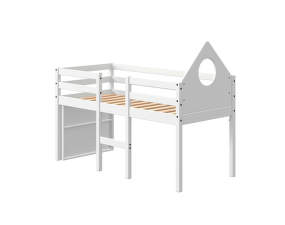 Středně vysoká dětská postel Alfred Junior s čelem, 70x160, white