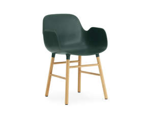 Židle Form s područkami, green/oak