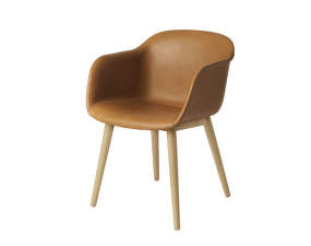 Židle Fiber Armchair Wood Base, cognac/oak