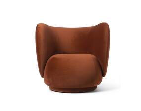 Lounge chair Rico Rich Velvet, rust