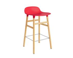 Barová židle Form 65 cm, bright red/oak