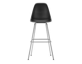 Barová židle Eames Plastic High, deep black/chrome