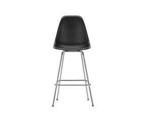 Barová židle Eames Plastic Low, deep black/chrome