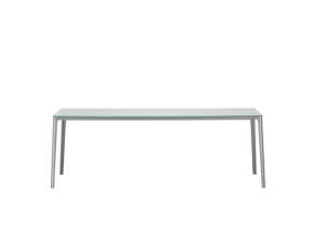 Jídelní stůl Plate 90x200, light grey glass table top/grey base