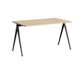 Pracovní stůl Pyramid Table 01, 140 x 75 x 74cm, black powder coated steel / matt lacquered solid oak