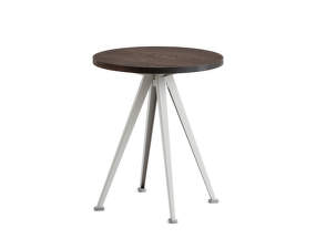 Odkládací stolek Pyramid Coffee Table 51, Ø45,5 x 44 cm, beige powder coated steel / smoked solid oak