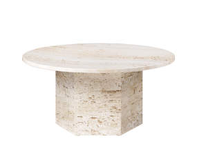 Stolek Epic Ø 80, white travertine