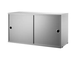 Komoda String Cabinet With Sliding Doors 78 x 30, grey