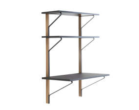 Policový systém Kaari Wall Shelf with Desk, black oak