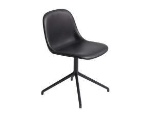 Židle Fiber Side Chair Swivel Base, black leather