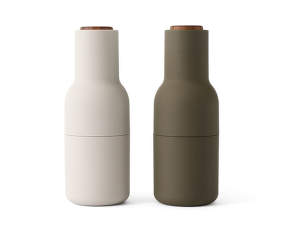 Mlýnky na sůl a pepř Bottle, set 2ks, hunting green/beige, walnut lid