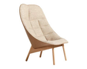 Křeslo Uchiwa Quilt, lacquered solid oak, Bolgheri LGG60/Sense Nougat