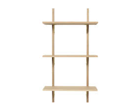 Police Sector Shelf S/L, natural oak/brass