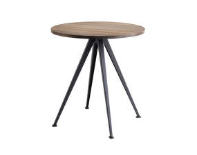 Stůl Pyramid Table 21, Ø70 x 74 cm, black steel / smoked oak