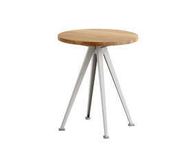 Odkládací stolek Pyramid Coffee Table 51, Ø45,5 x 44 cm, beige powder coated steel / oiled solid oak