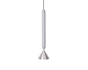 Závěsná lampa Apollo 39, light grey/polished aluminium