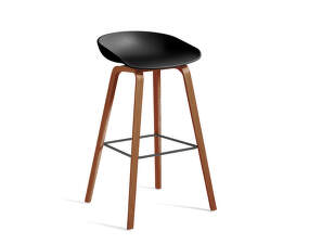 Barová stolička AAS 32 High Lacquered Walnut Veneer, black