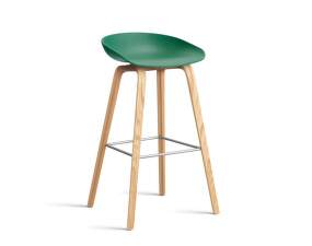 Barová stolička AAS 32 High Lacquered Oak Veneer, teal green
