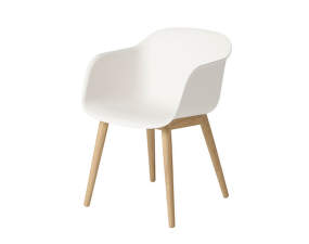 Židle Fiber Armchair Wood Base, natural white/oak